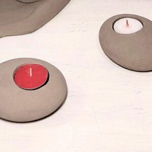 2 x Portavela de cemento ARTESANY HOME hecha a mano para velas de té 100% artesanal